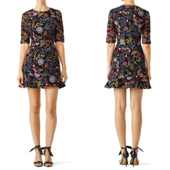Saloni Celia Floral Mini Dress, size 4 - Picture 1 of 6